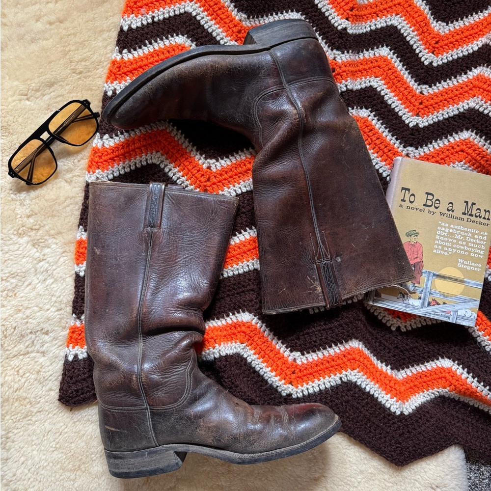 Brown leather campus boots